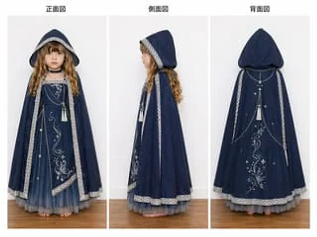 Example generated from “Three-View Hooded Fantasy Dress Sheet”