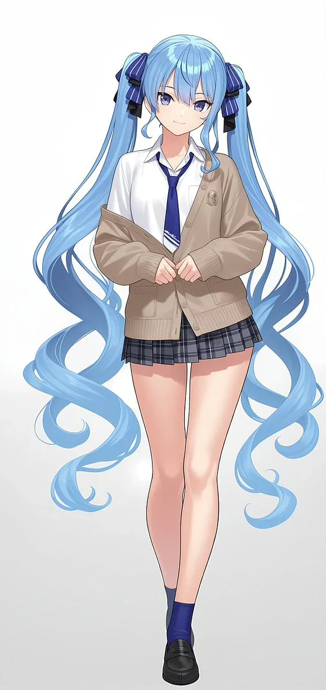 Example generated from “Anime Schoolgirl Full-Body Portrait”