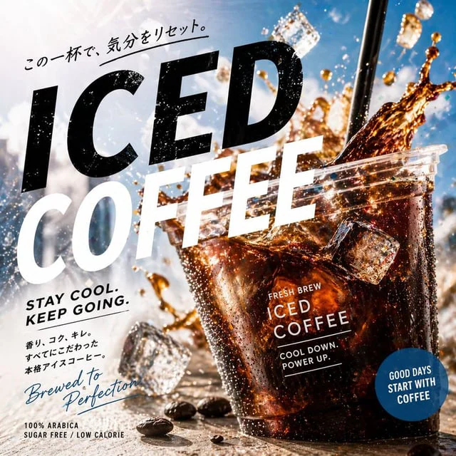 Example generated from “Modern Iced Coffee Advertisement Design”