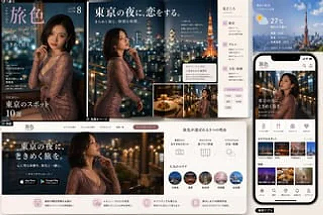 Example generated from “Tokyo Night Travel Brand Mockup”