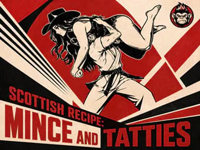 Example generated from “Retro Mince and Tatties Action Poster”