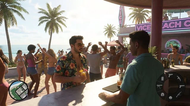 Example generated from “Beach Club Open-World Game Screenshot”
