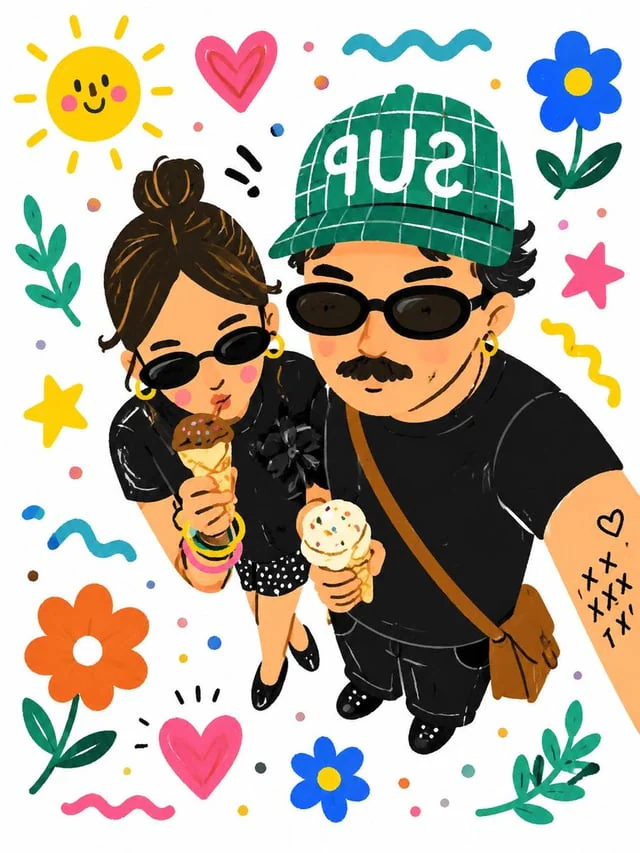 Example generated from “Cartoon Selfie Doodle Illustration”