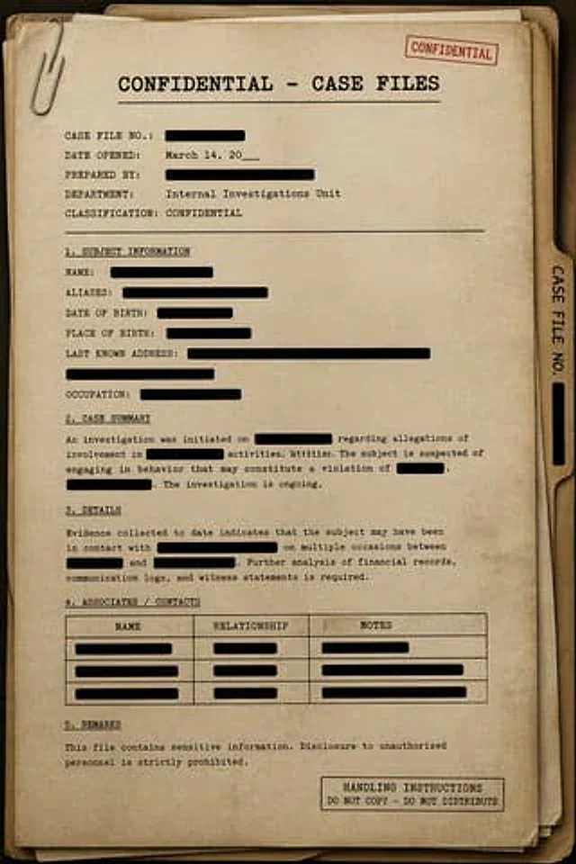 Example generated from “Vintage Confidential Case File”