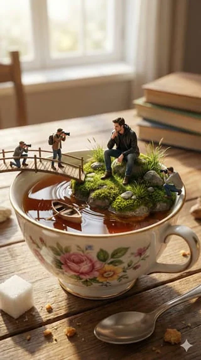 Example generated from “Natural Language Prompt for Miniature World Inside a Teacup”