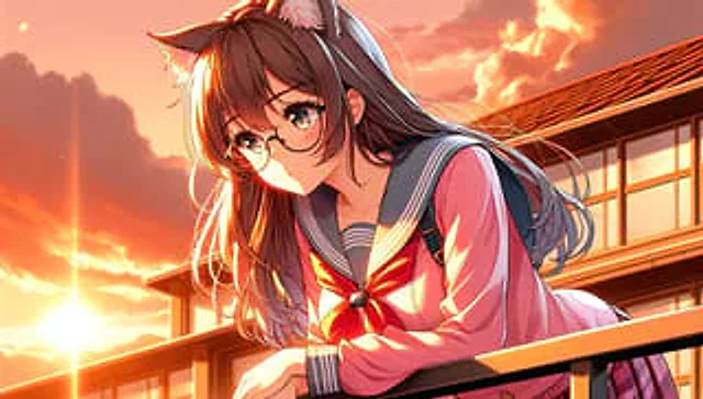 Example generated from “Sunset Catgirl School Rooftop Anime”