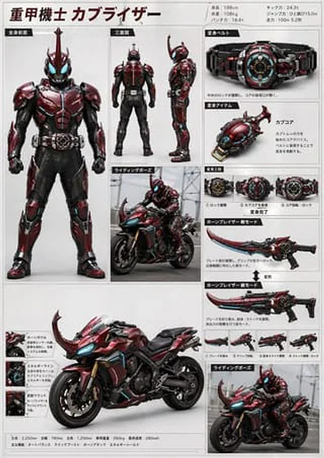 Example generated from “Tokusatsu Hero Reference Sheet”