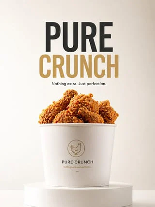 Example generated from “Minimalist Product Ad: PURE CRUNCH”