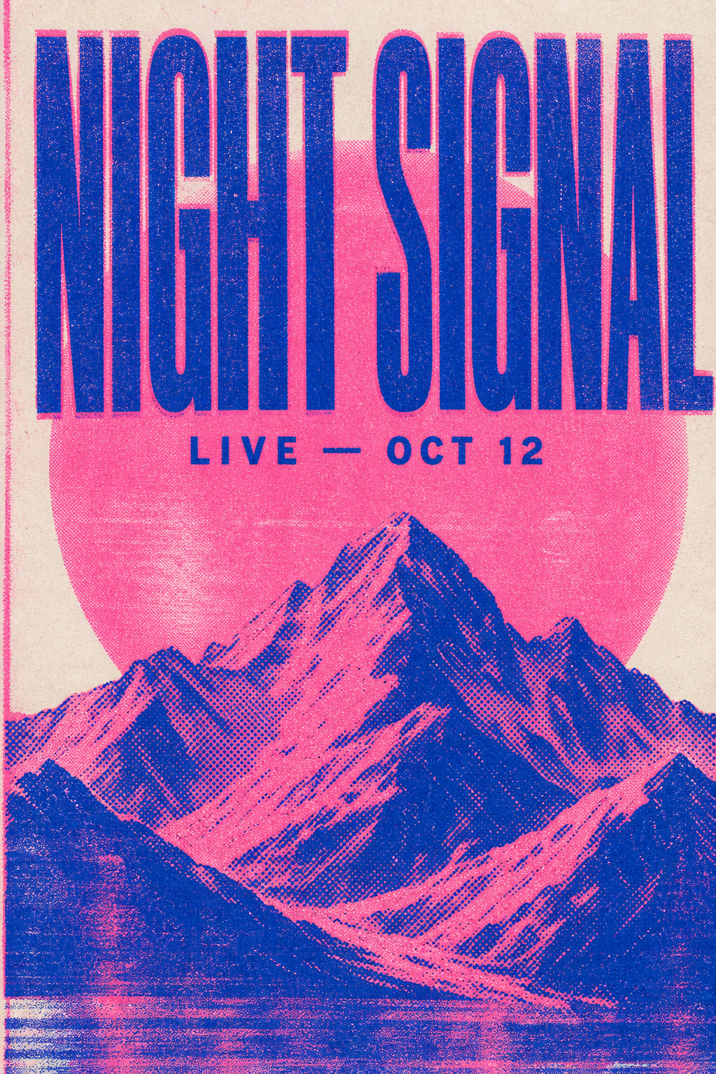 Night Signal Riso Concert-Poster Concept — Shuryne · MIT