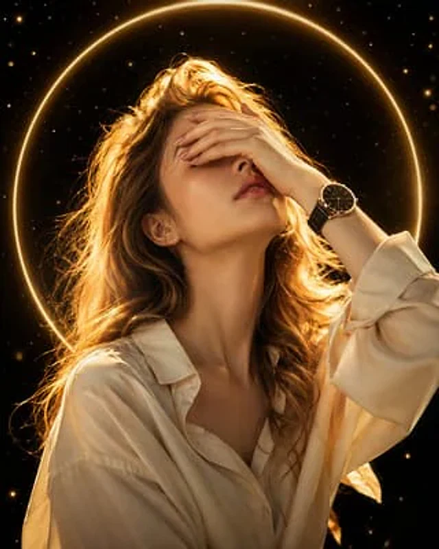 Example generated from “Dreamy Cinematic Portrait with Golden Halo”