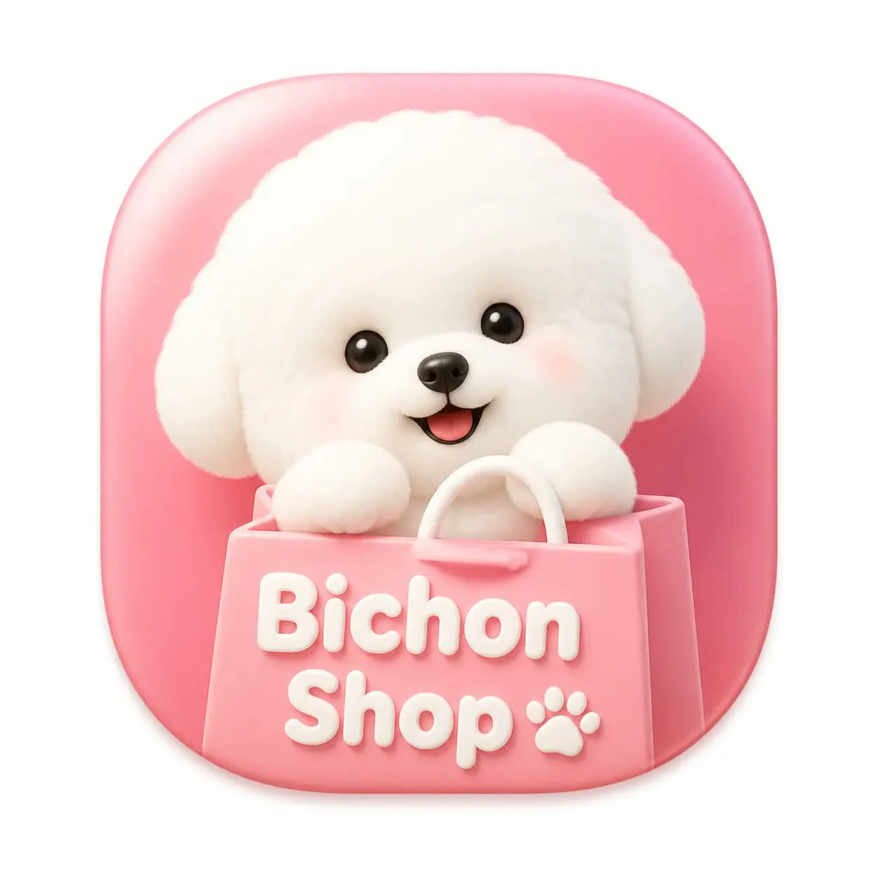 Example generated from “Bichon Shop 拟物 App 图标”