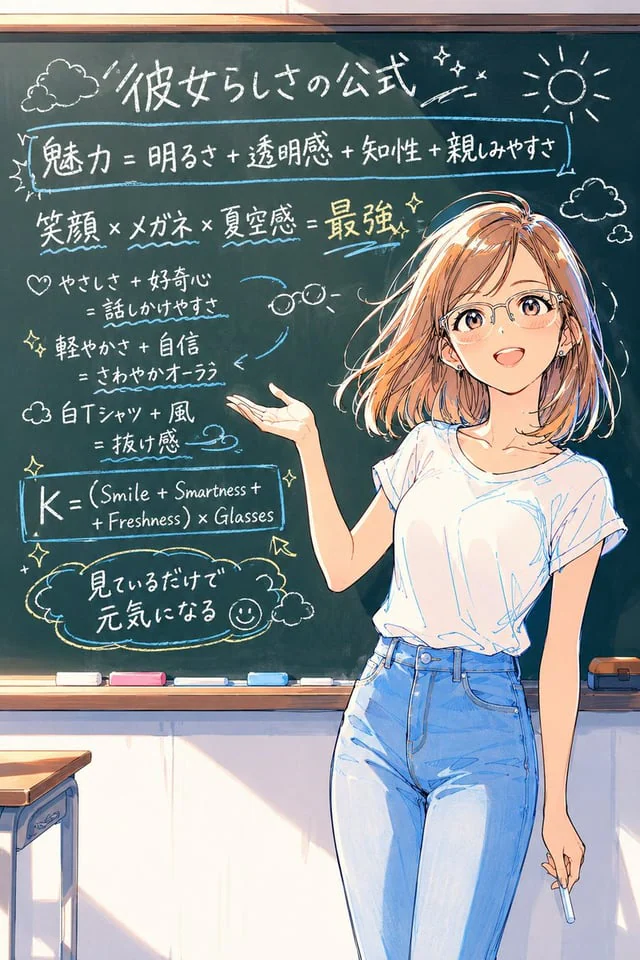 Example generated from “Anime Chalkboard Character Formula”