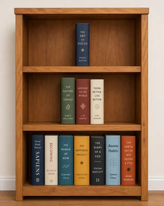 Example generated from “Curated Bookshelf with Specific Titles”