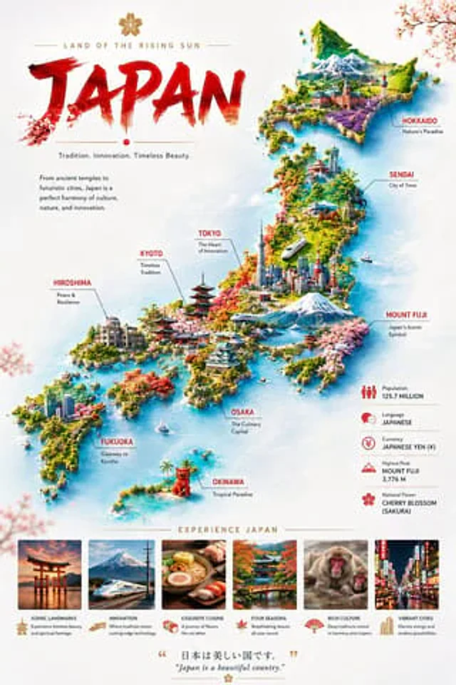 Example generated from “Japan Illustrated Travel Poster”