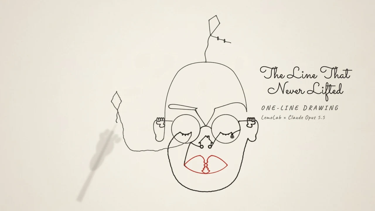 One-line Drawing — The Line That Never Lifted (code-generated animation; creator style recipe)