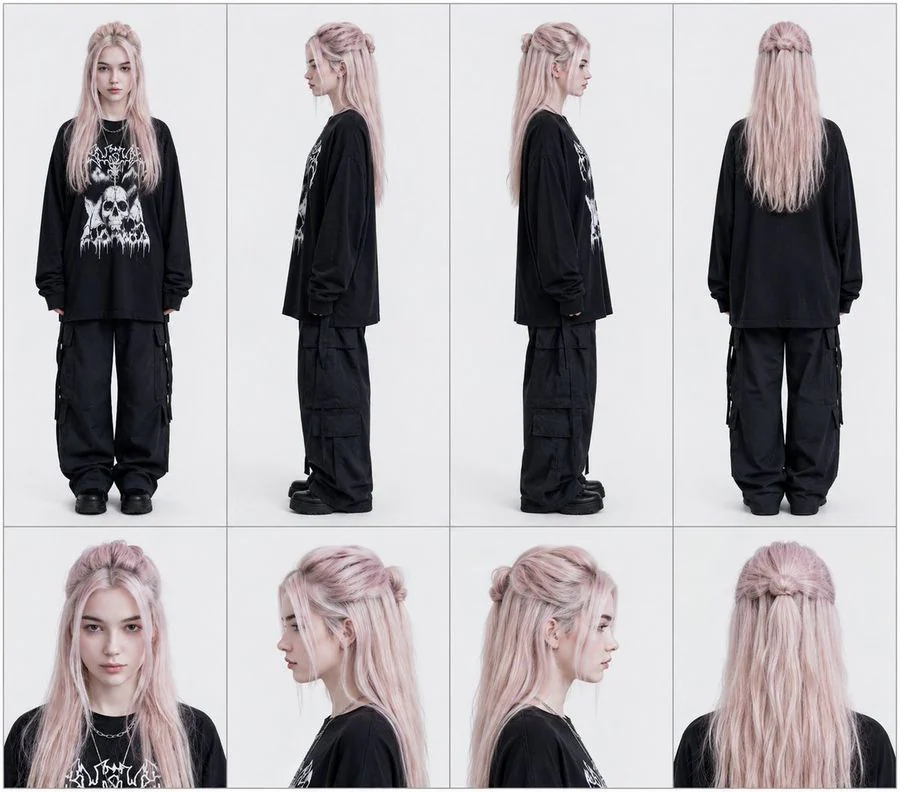 Example generated from “Multi-Angle Character Reference Sheet”