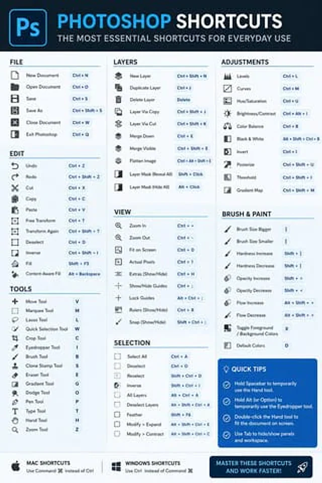 Example generated from “Software Shortcut Infographic”