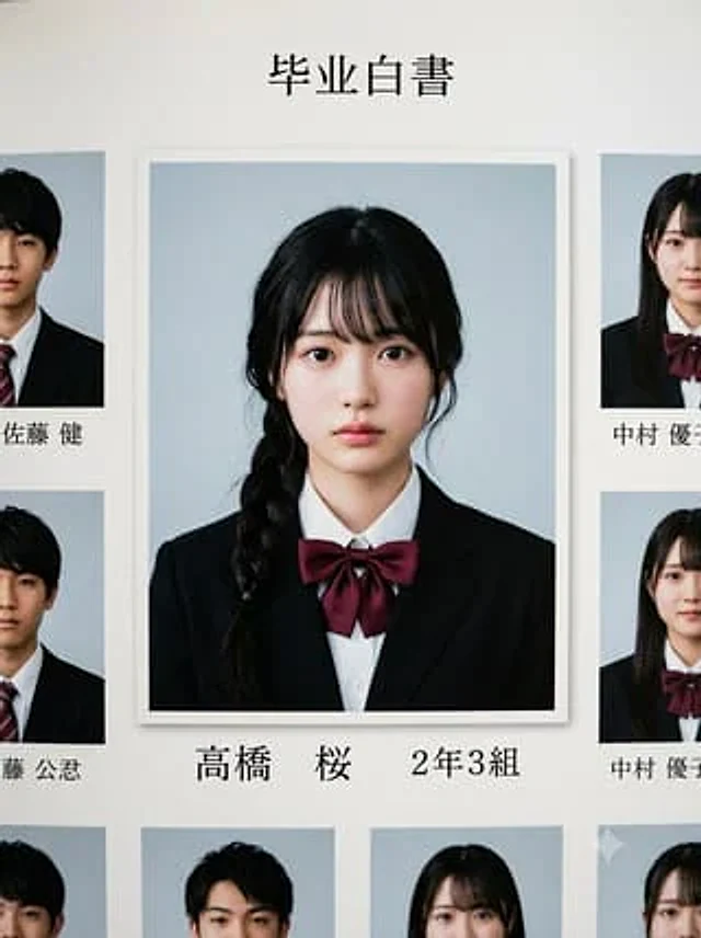 Example generated from “Japanese High School Yearbook Portrait”