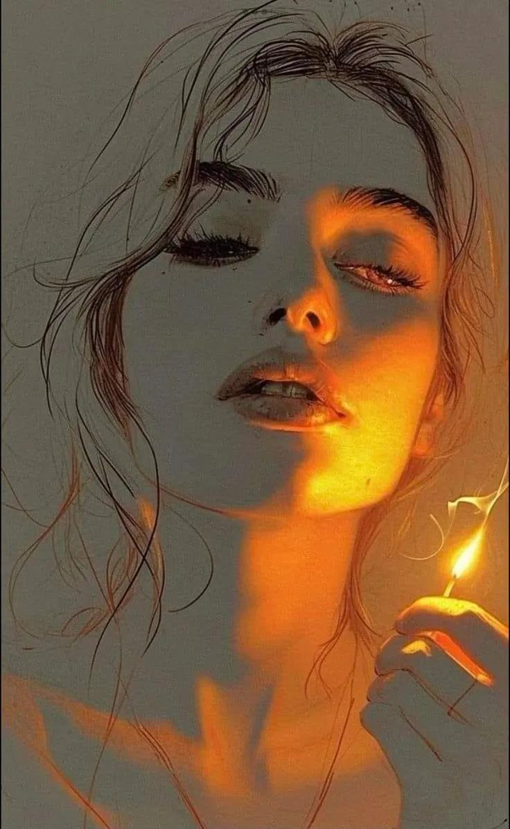 Close-up Portrait with Matchstick Light