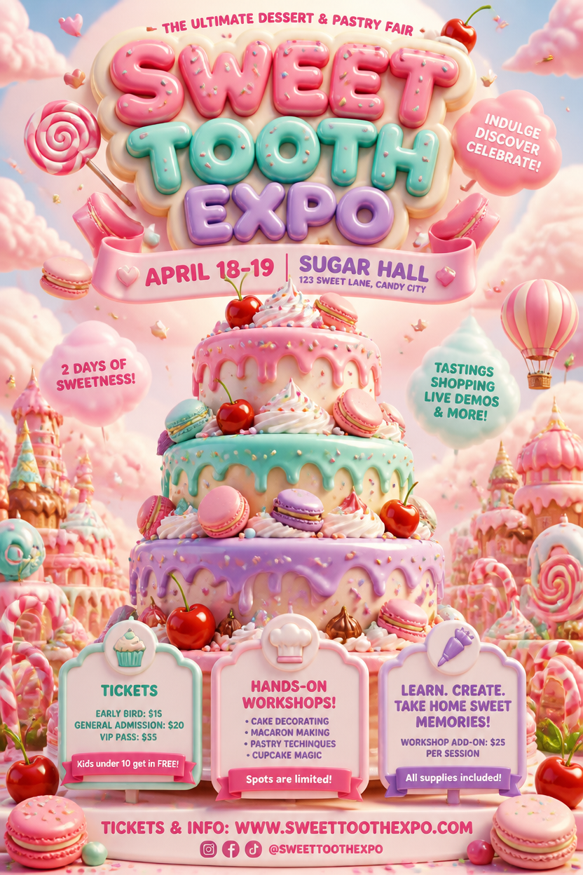 Example generated from “Design illustration · Sweet Tooth Dessert Expo — API Models · CC BY 4.0”