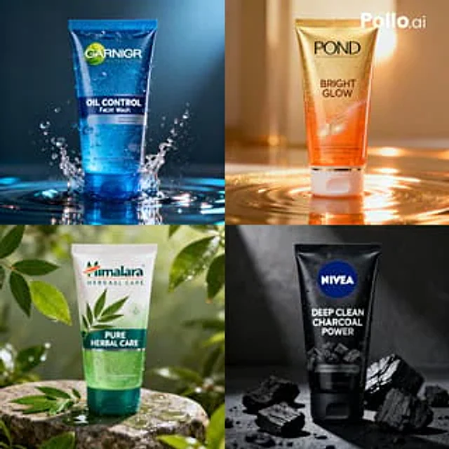 Example generated from “4-Panel Face Wash Ad Grid”
