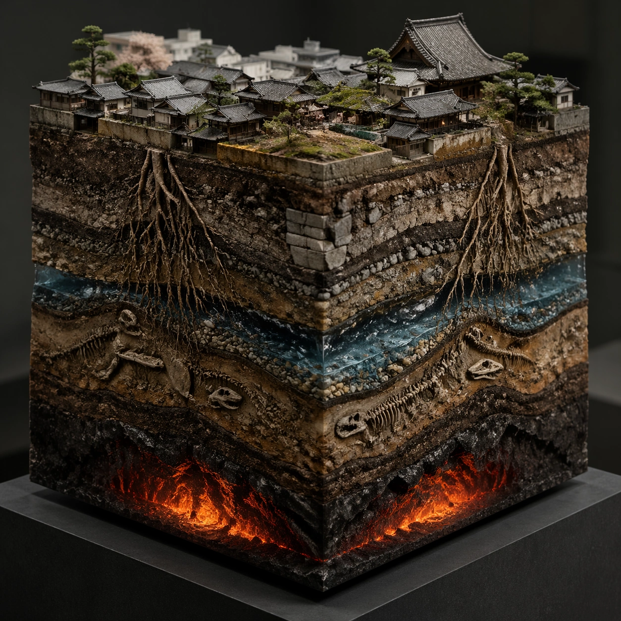 Kyoto Rooftop Geological Diorama — ChaosRealmsAI · MIT