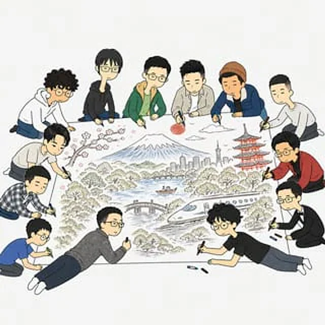 Example generated from “Team Drawing Japan Illustration”