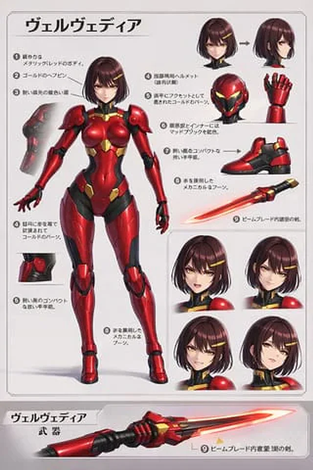 Example generated from “Velvedia Character Reference Sheet”