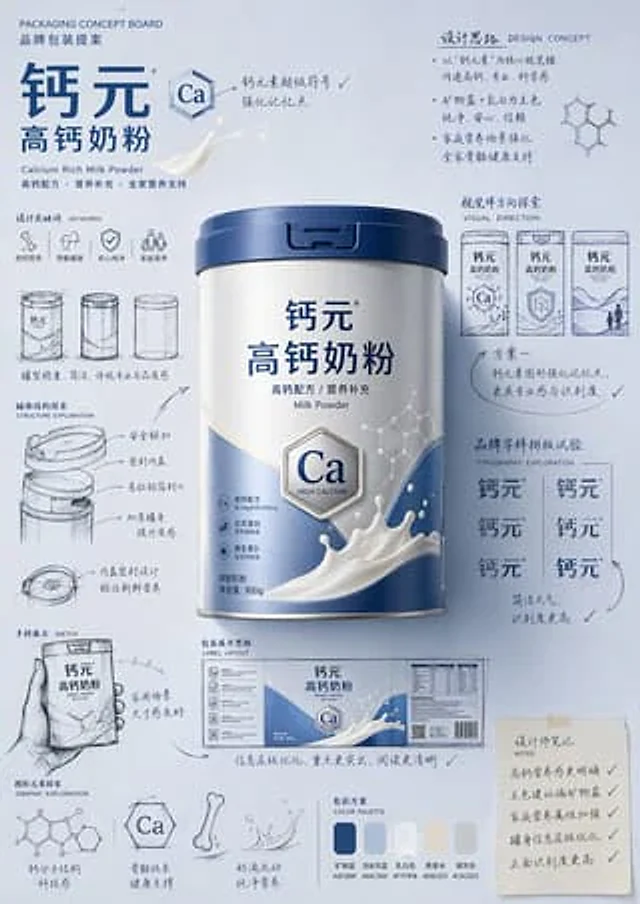 Example generated from “Packaging Design Proposal Board Prompt”