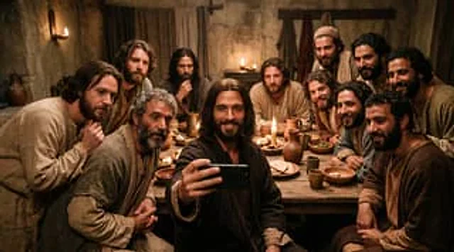 Example generated from “Last Supper Selfie Scene”