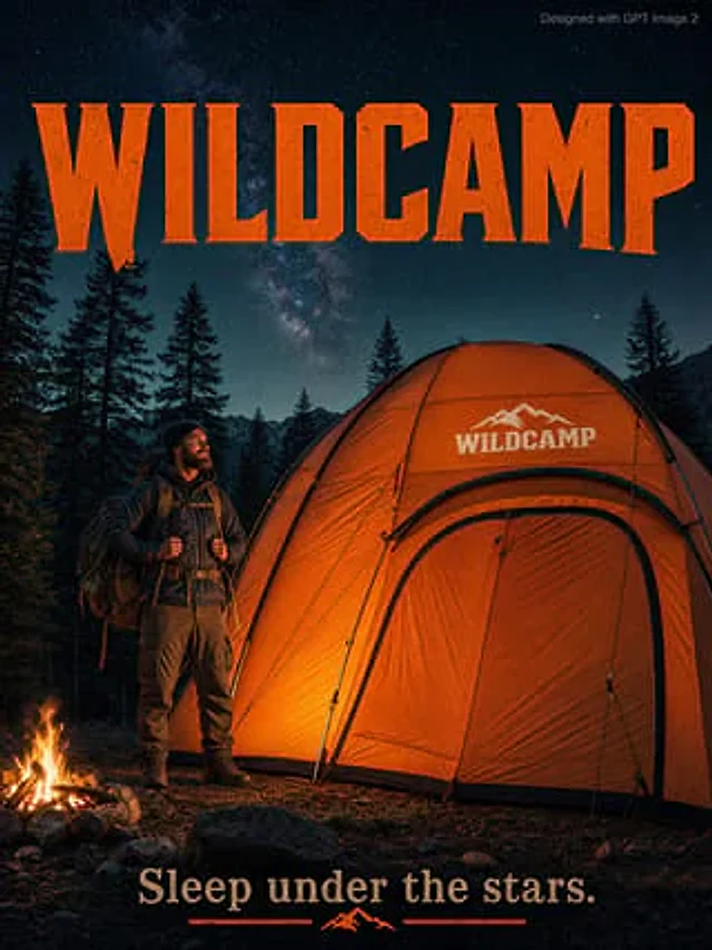 Example generated from “WILDCAMP 巨型帐篷广告海报”