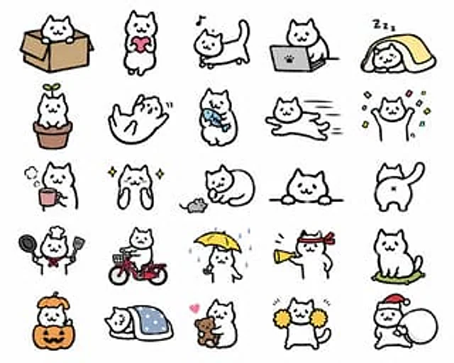 Example generated from “Kawaii Cat Sticker Sheet”