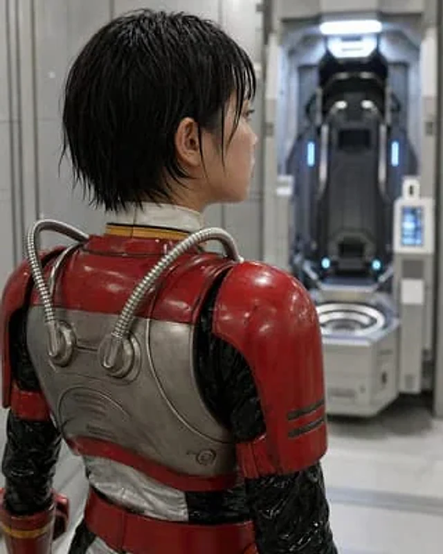 Example generated from “Retro Sci-Fi Armor Back View”
