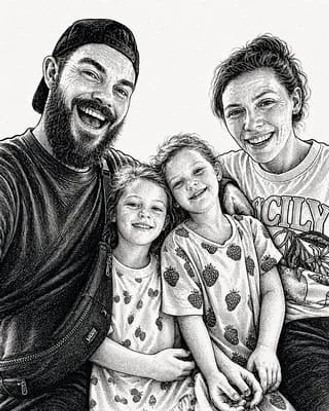 Example generated from “Ink-Etched Family Portrait”