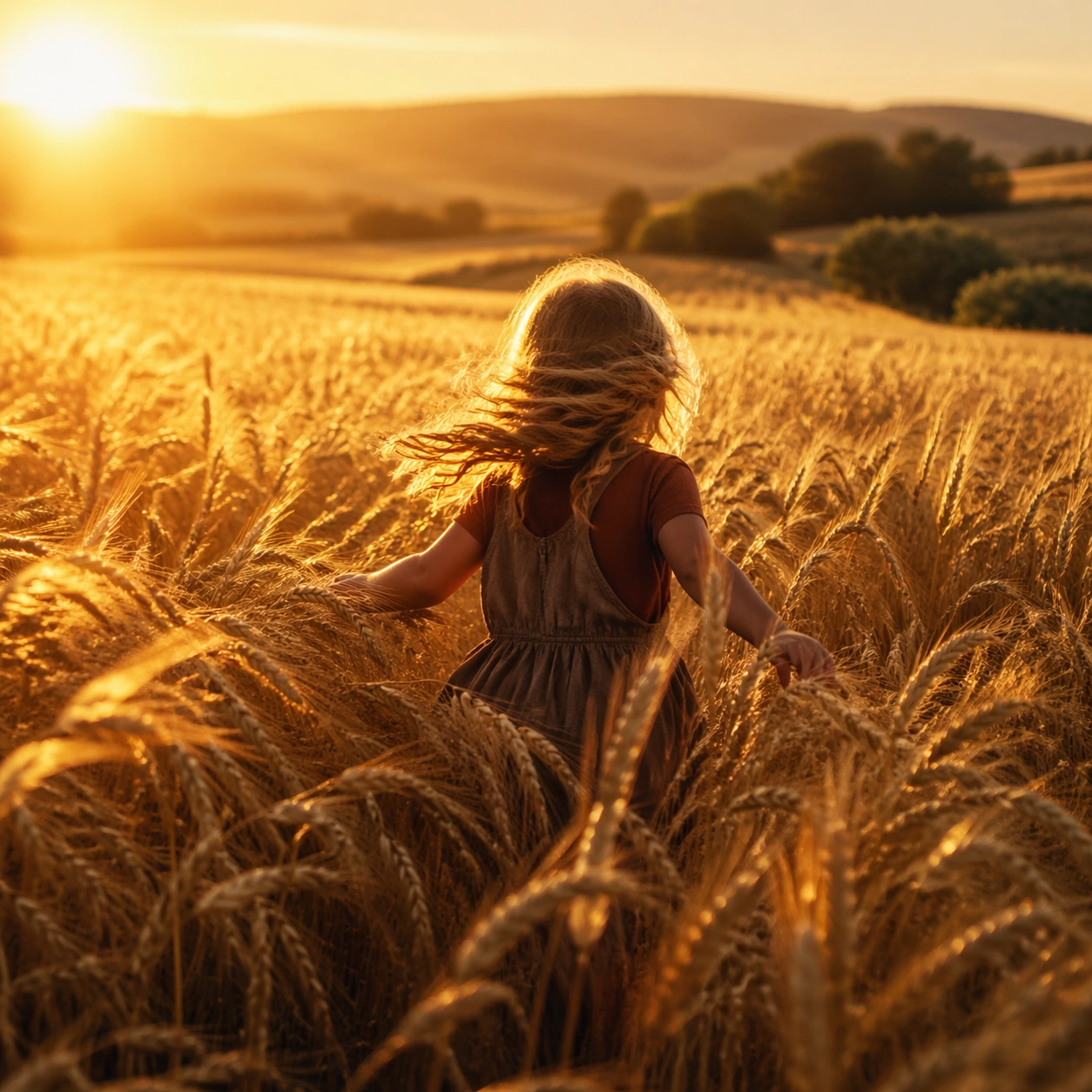 Magic-Hour Child-in-Wheat Scene — ChaosRealmsAI · MIT