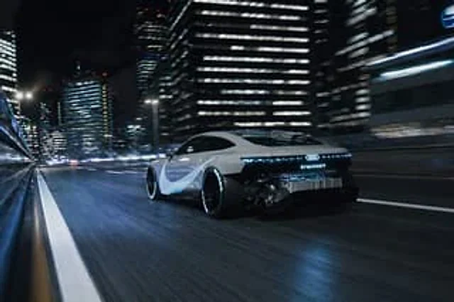 Example generated from “Futuristic EV Racing Through City Night”