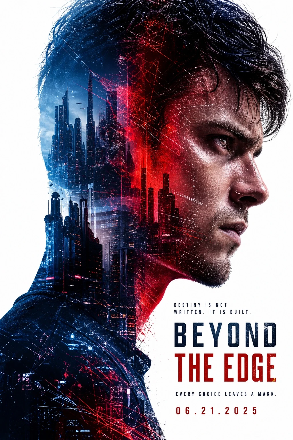 Fictional City Double-Exposure Film Poster — ClawLabs AI · MIT