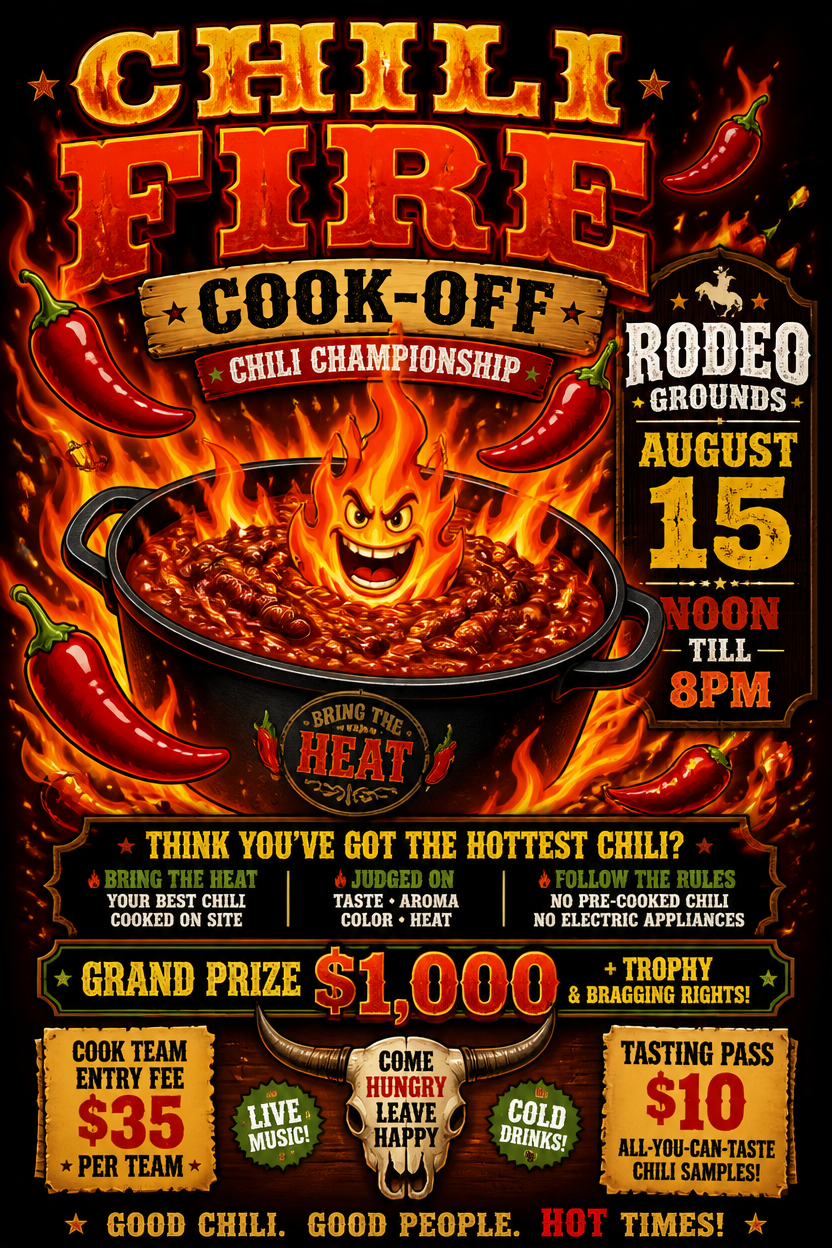 Example generated from “Design illustration · Chili Fire Cook-Off — API Models · CC BY 4.0”