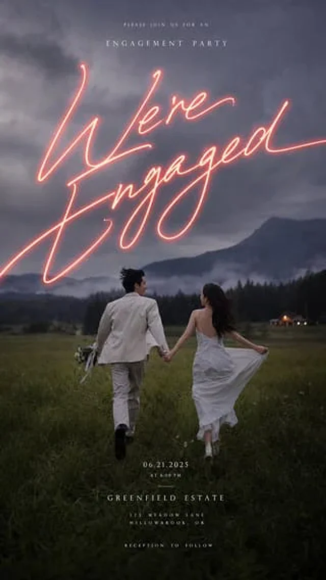 Example generated from “Moody Engagement Party Invitation”