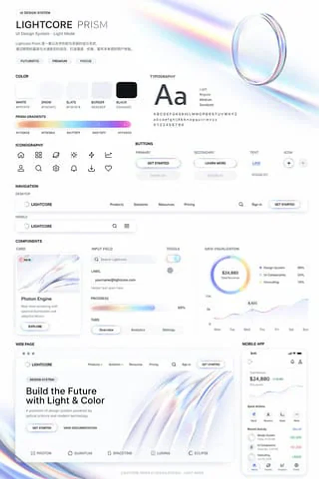 Example generated from “Light Mode UI Design System Board”