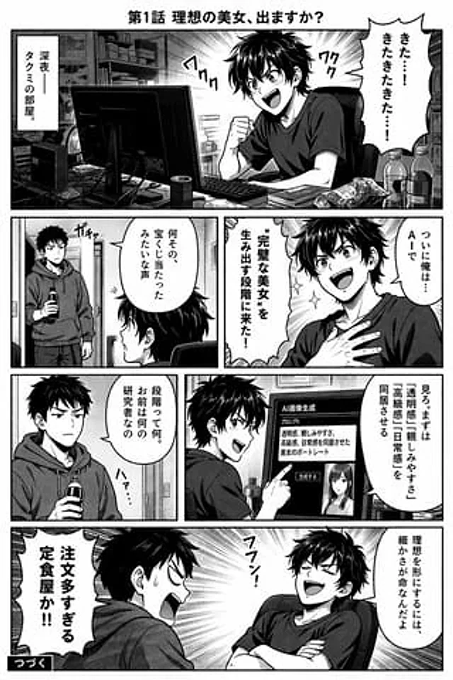 Example generated from “4-Panel Manga Page Generator”