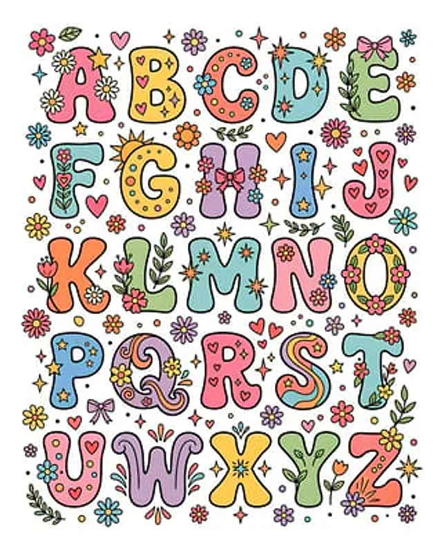 Example generated from “Infographic / Edu Visual - Retro 1970s Alphabet Graphic Design”