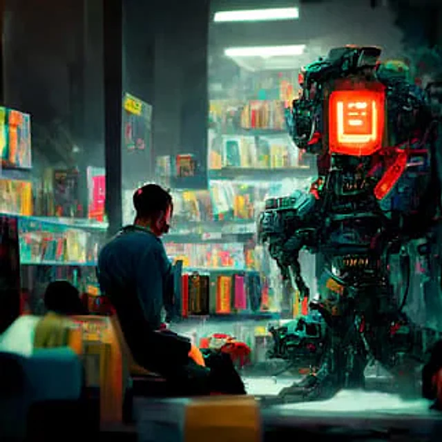 Example generated from “Cyberpunk Robot Encounter”