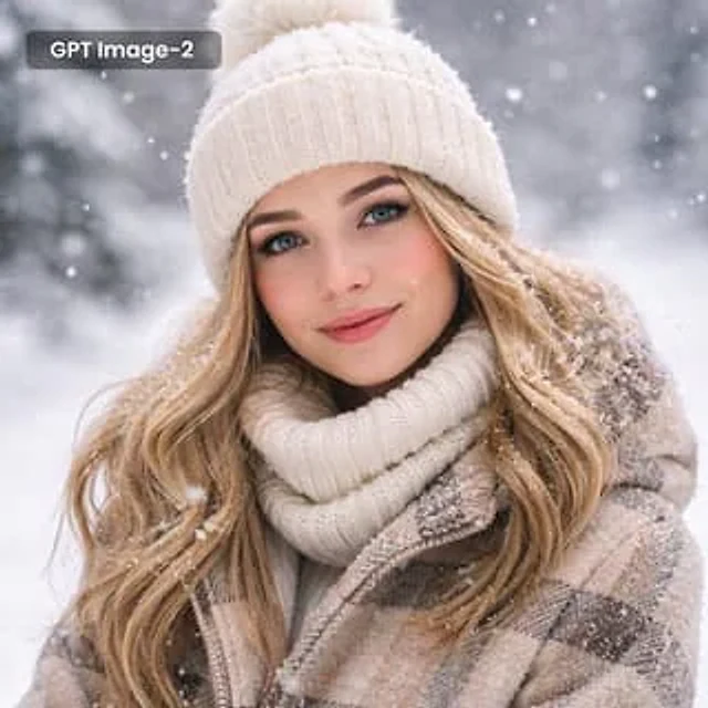Example generated from “Photorealistic Winter Portrait with Snowflakes”