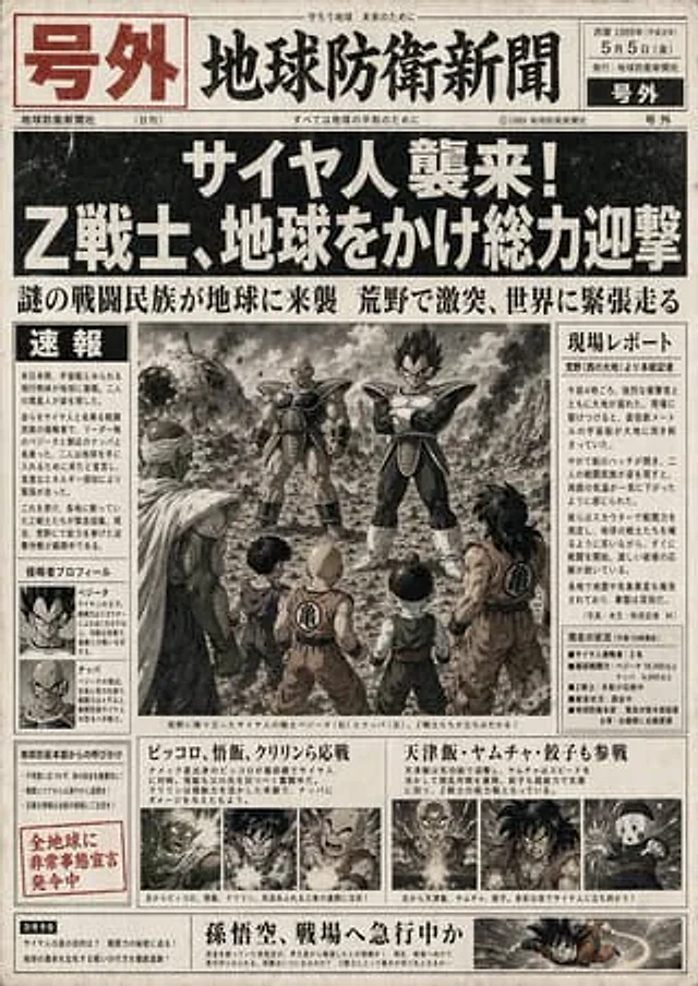 Example generated from “Fictional Newspaper Newspaper Extra”