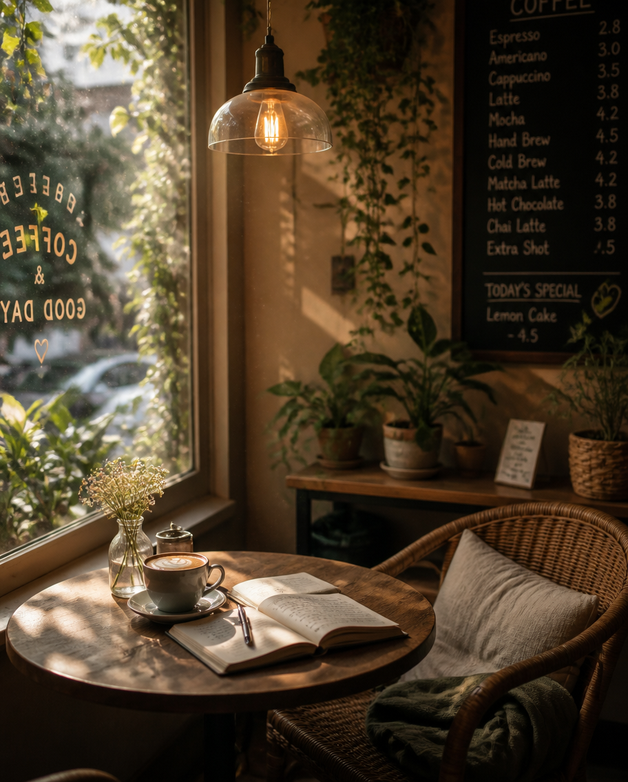 Example generated from “Cozy Café Interior Corner — API Models · CC BY 4.0”
