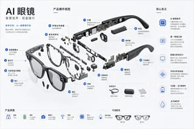 Example generated from “AI 眼镜爆炸拆解图”