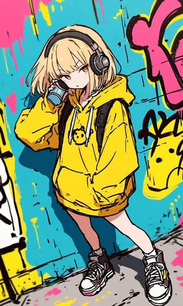 Example generated from “Anime Graffiti Girl Transformation”