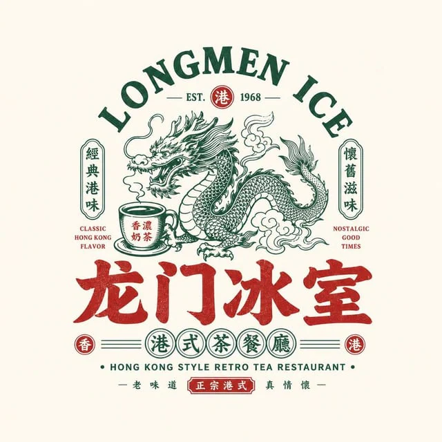 Example generated from “Retro Chinese Catering Badge Logo”