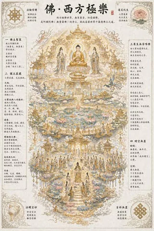 Example generated from “Ethereal Buddhist Pure Land scene”